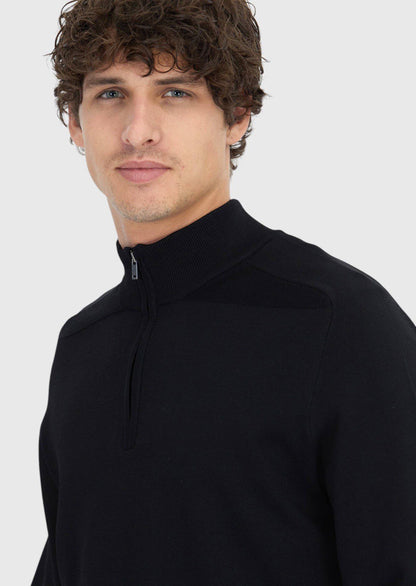 Schwarzes Strick-Sweatshirt