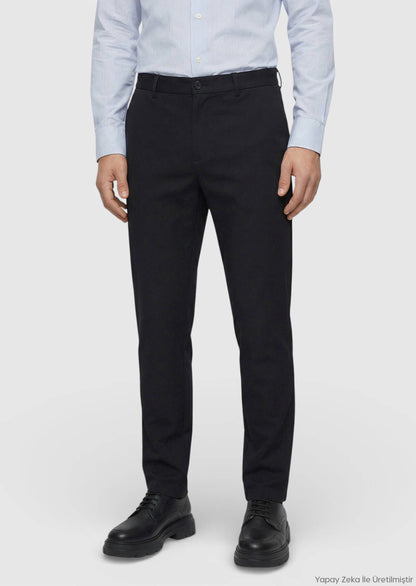 Marineblaue Web-Jogginghose Casual