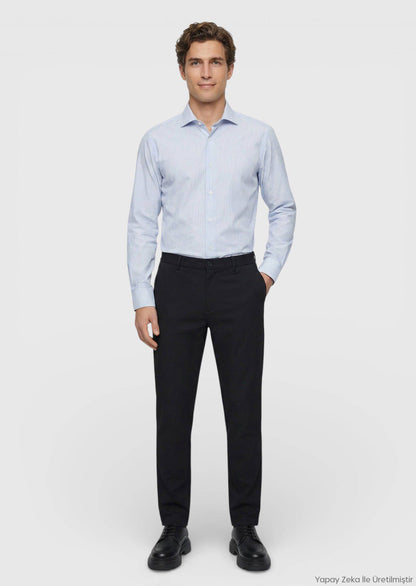 Marineblaue Web-Jogginghose Casual