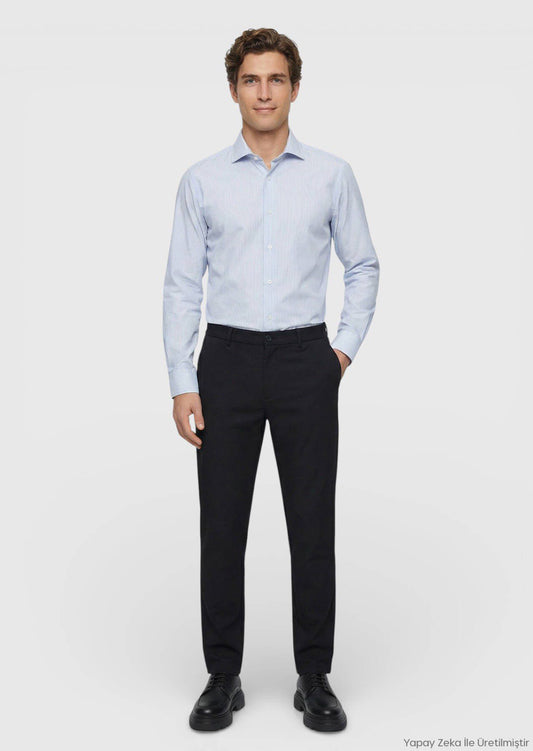 Marineblaue Web-Jogginghose Casual
