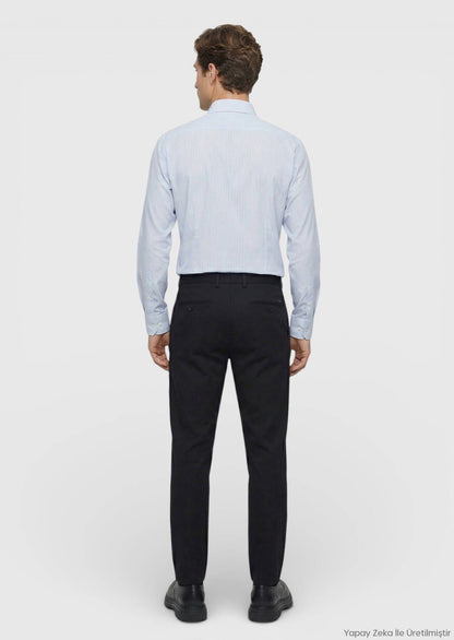 Marineblaue Web-Jogginghose Casual