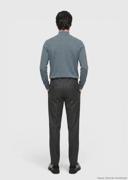 Braune moderne Casual-Hosen aus Velours