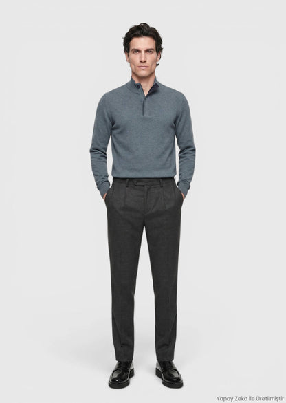 Braune moderne Casual-Hosen aus Velours