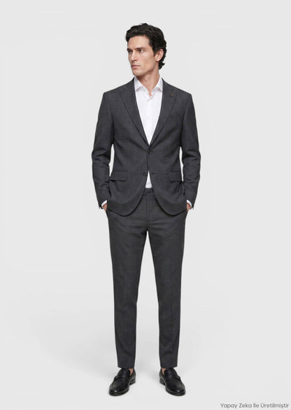 Hartkohle Modern Fit Wollanzug