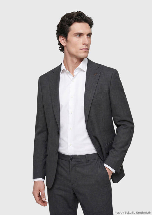 Hartkohle Modern Fit Wollanzug