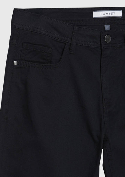 Schwarze Baumwollhose Regular Fit