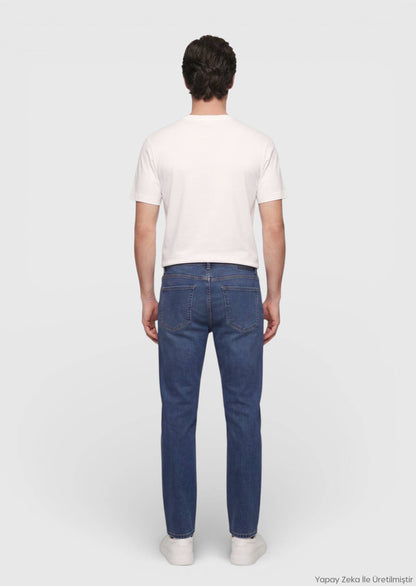 Indigo Slim Fit Denim Baumwollhose