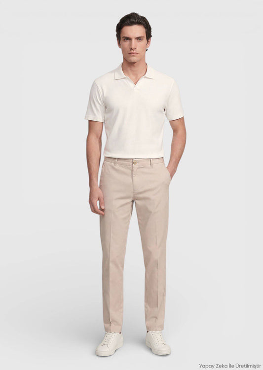 Beige Jogginghose aus Baumwollmix