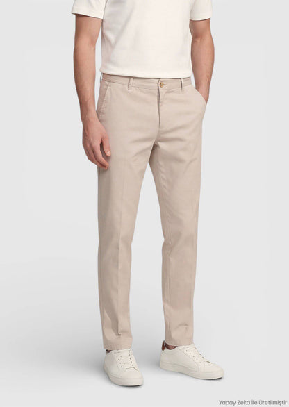 Beige Jogginghose aus Baumwollmix