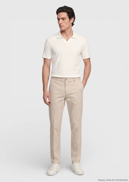 Beige Jogginghose aus Baumwollmix