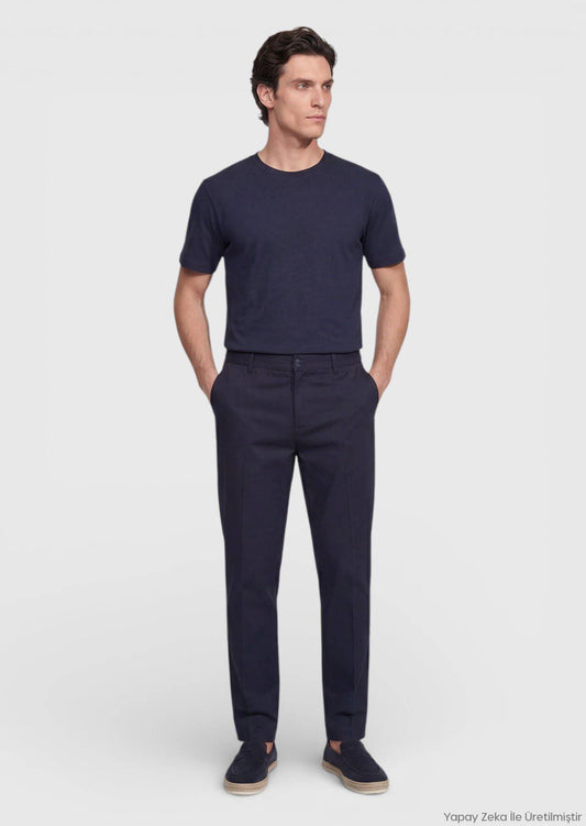 Marineblaue Velours Jogginghose aus Baumwolle