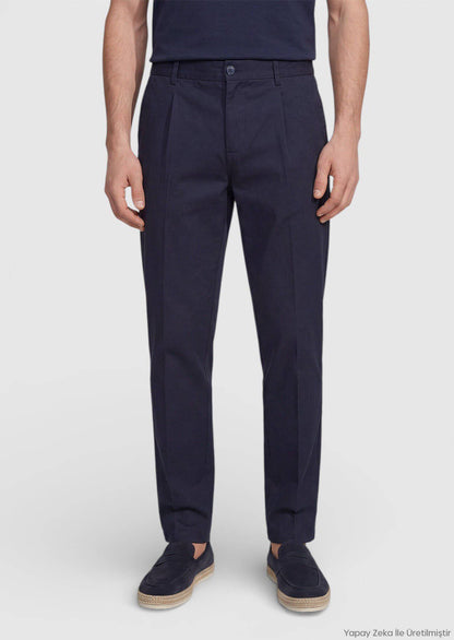 Marineblaue Velours Jogginghose aus Baumwolle