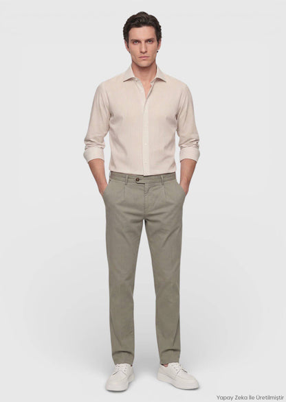 Khaki Jogginghose aus Baumwollmix