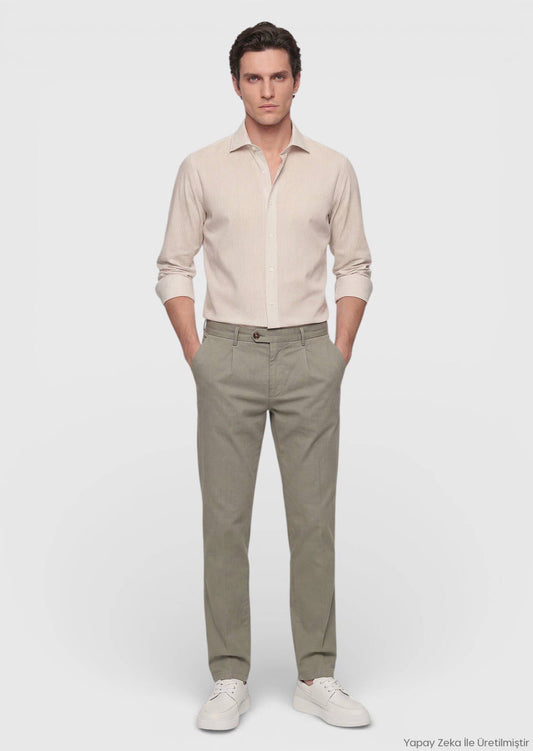 Khaki Jogginghose aus Baumwollmix