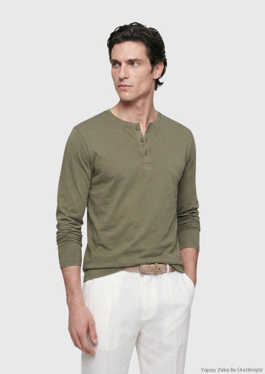 Khaki Unifarben 100% Baumwoll T-Shirt