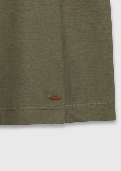 Khaki Unifarben 100% Baumwoll T-Shirt