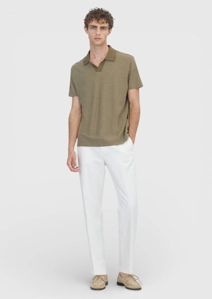 Khaki Jacquard T-Shirt aus 100% Baumwolle