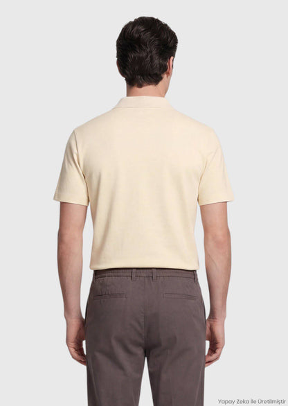 Helles Gelbes Jacquard T-Shirt 100% Baumwolle