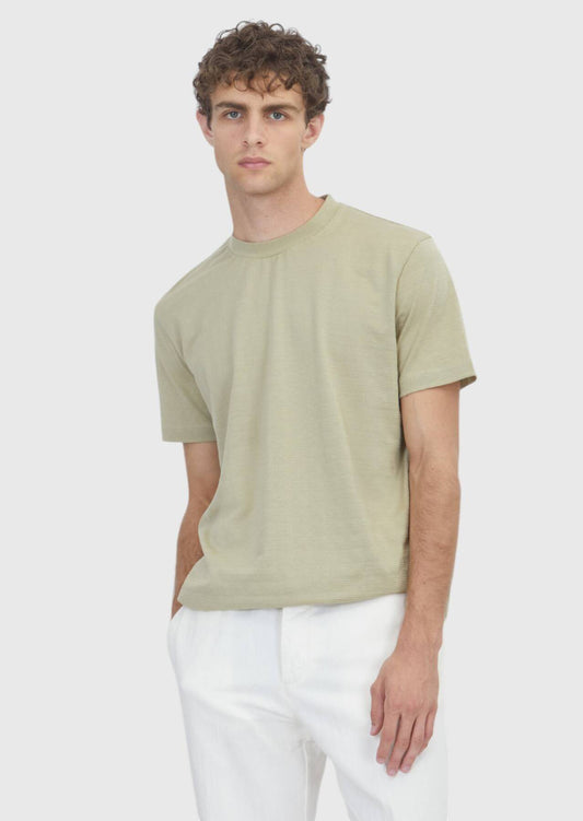Hellgrünes Jacquard T-Shirt 100% Baumwolle