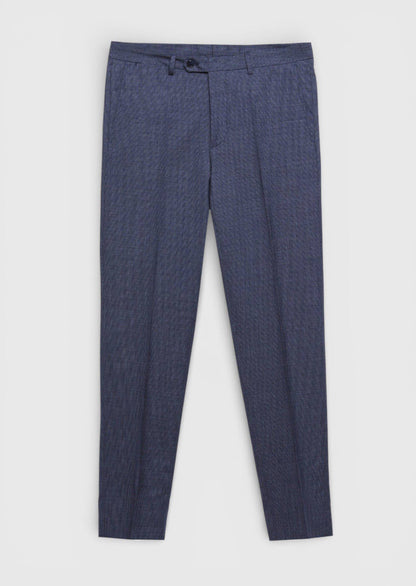 Helles Marineblau Karierter Anzug 100% Wolle