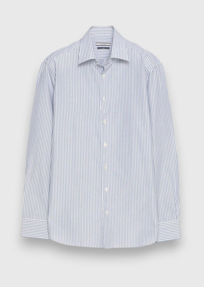 Helles Blau Gestreiftes Regular Fit Hemd