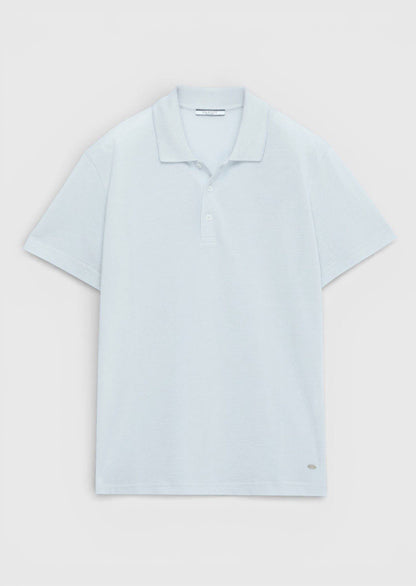 Blaues Baumwoll-Misch-T-Shirt