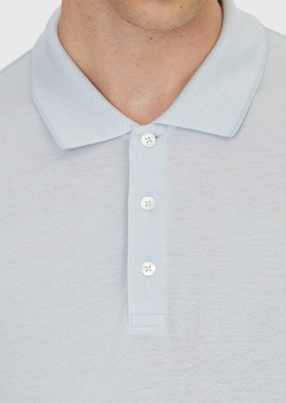 Blaues Baumwoll-Misch-T-Shirt