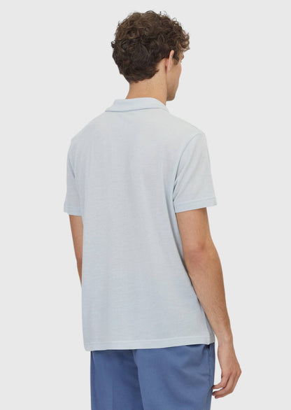 Blaues Baumwoll-Misch-T-Shirt