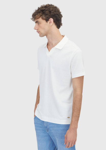Ecru Ripp-100% Baumwoll-T-Shirt