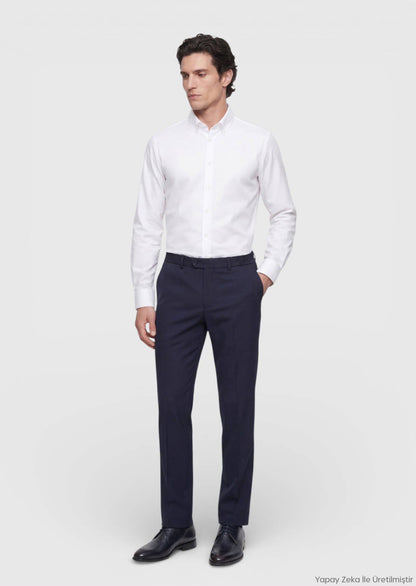Weißes Klassisches Baumwollhemd Regular Fit