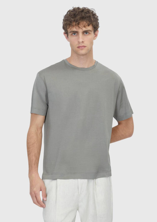 Edel Baumwoll-Misch-T-Shirt Unifarben