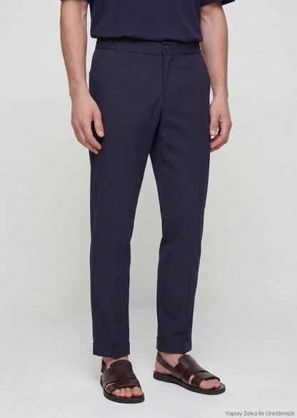 Marineblaue Web-Jogginghose Casual