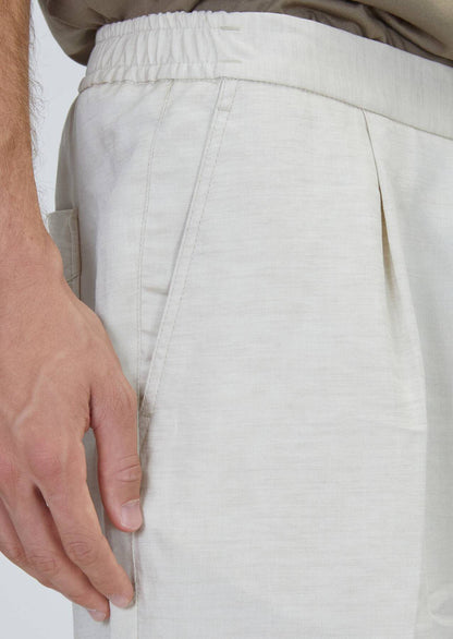 Beige Gewebte Jogginghose aus Leinen