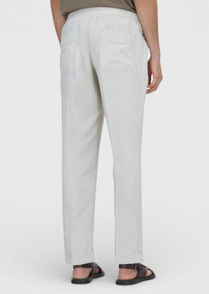 Beige Gewebte Jogginghose aus Leinen