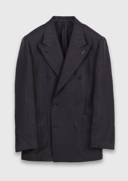 Schwarze lockere Leinenjacke 100%