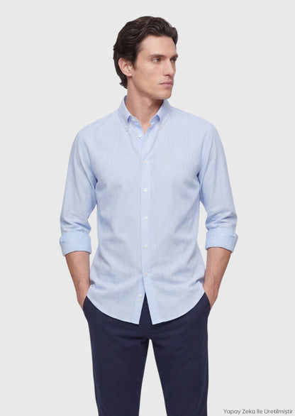 Blaues Casual Hemd aus edel