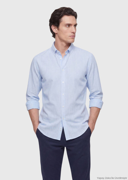 Blaues Casual Hemd aus edel
