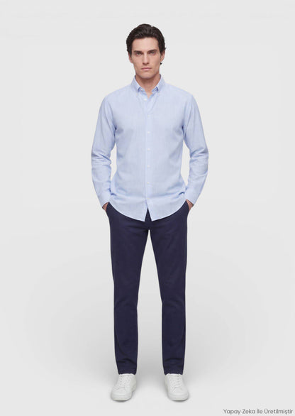 Blaues Casual Hemd aus edel