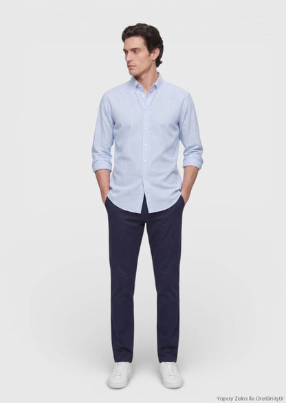 Blaues Casual Hemd aus edel
