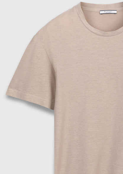 Beiges Unifarbenes 100% Baumwoll-T-Shirt