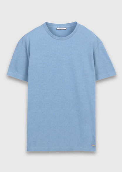 Blaues schlichtes 100% Baumwoll-T-Shirt