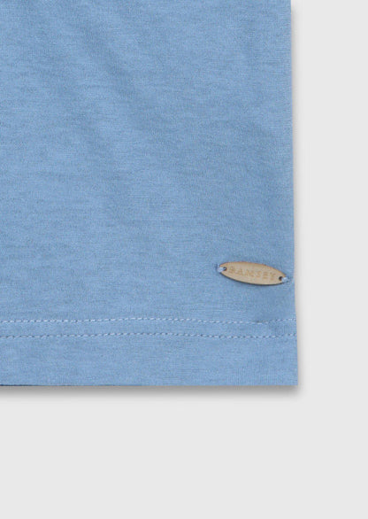 Blaues schlichtes 100% Baumwoll-T-Shirt