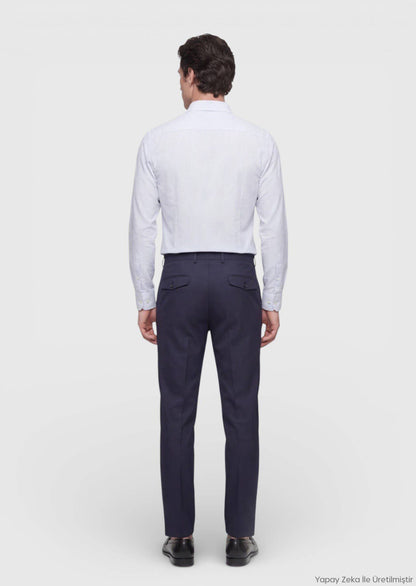 Grau Gestreiftes Regular Fit edel