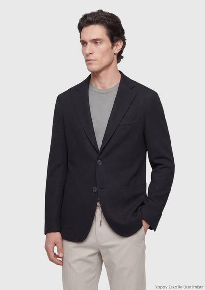 Schwarze Slim Fit Baumwolljacke
