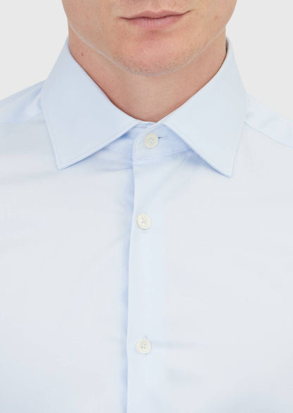 Helles Blau Slim Fit Baumwollhemd 100%
