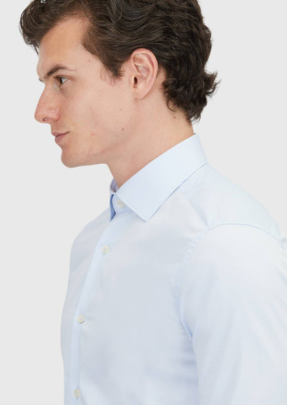 Helles Blau Slim Fit Baumwollhemd 100%