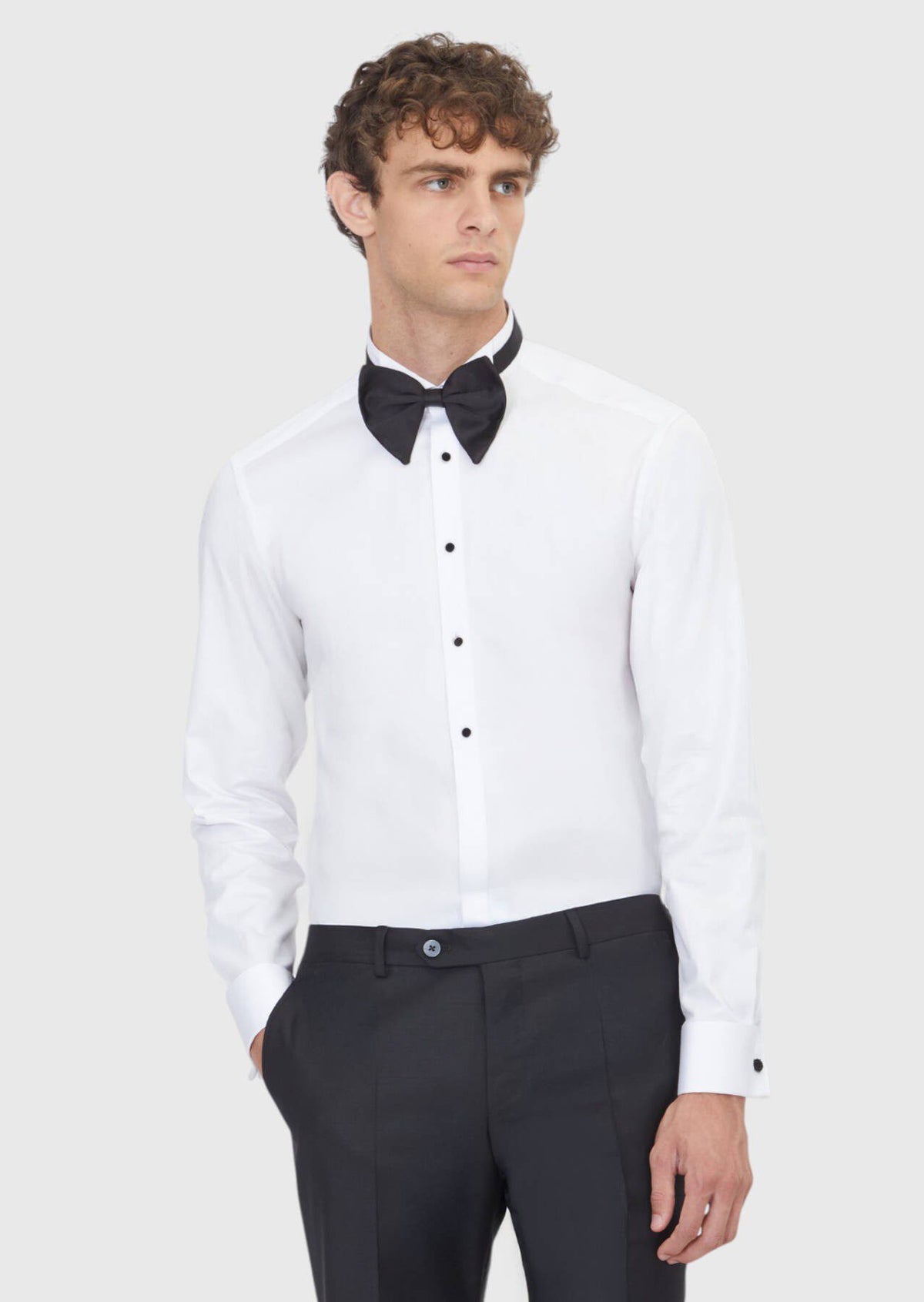 Weiße schlichte Slim Fit Smokinghemden
