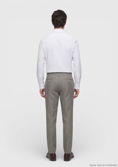 Khaki Velours Jogginghose 100% Leinen