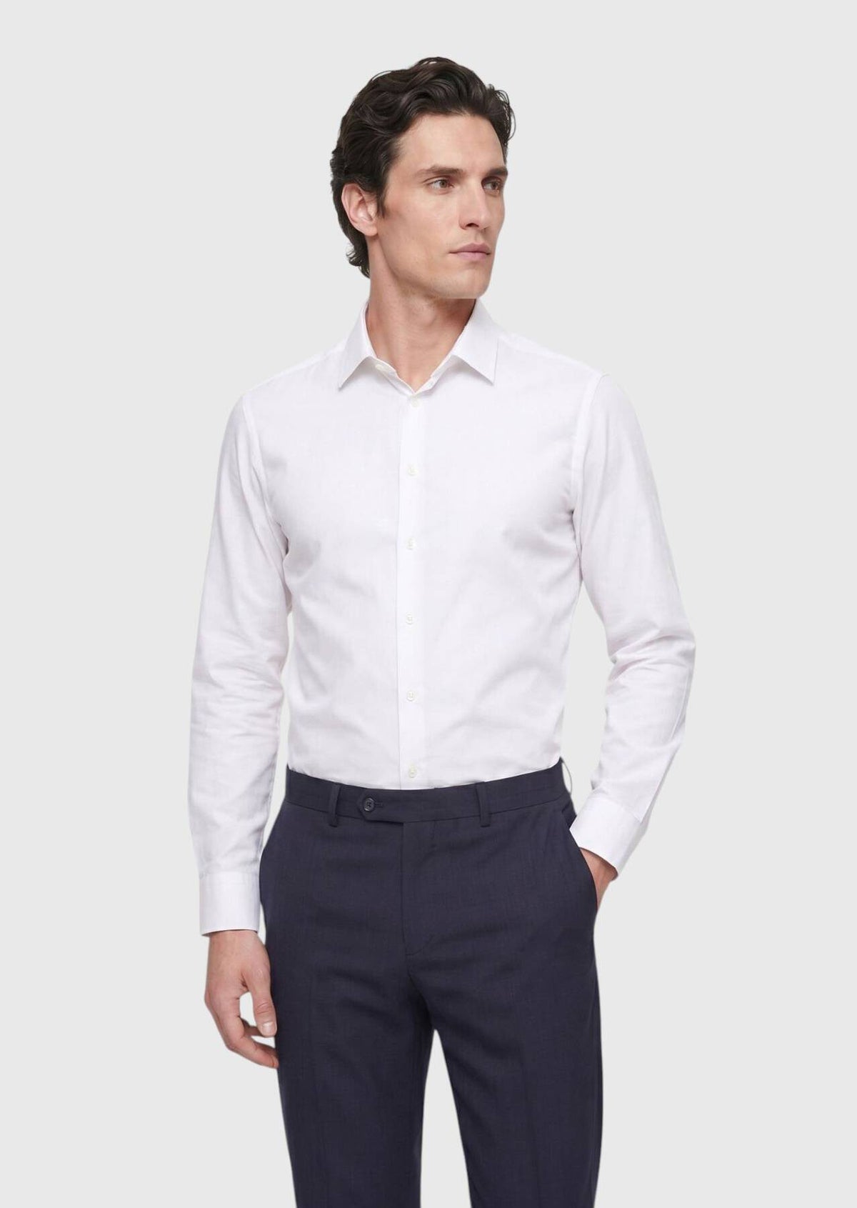 Weißes Klassisches Super Slim Fit Hemd 100% Baumwolle