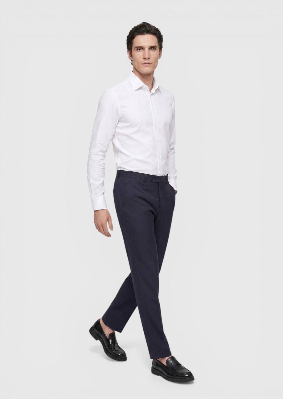 Weißes Klassisches Super Slim Fit Hemd 100% Baumwolle